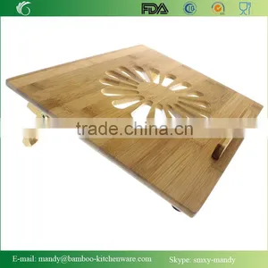 Natural Eco-Friendly Bamboo Cooling Vented Laptop Desk/Table Stand Up thumbnail-1