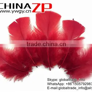 Wholesale Plume ZPDECOR Crafts Factory Colorful Dyed Burgundy Turkey Flat T-Base Body Plumage Feathers for Decorations thumbnail-2