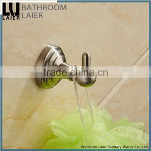 No.13135 Wholesale Prices Modern Bathroom Stainless Steel Brush Nicked Wall-Mounted Bathroom Accessories Robe Hook thumbnail-1