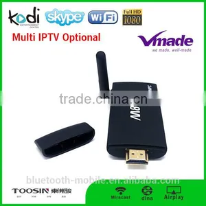 Manufacturer Wholesale Amlogic S805 1G+8G Quad-core Android4.4 H.265 3D Bluetooth Wifi Micracast Remote Android TV Stick Dongle thumbnail-1