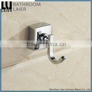 Promotional Direct Marketing Factory Zinc Alloy Chrome Finishing Bathroom Sanitary Items Wall Mounted Double Robe Hook thumbnail-4