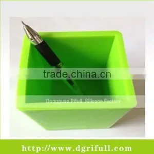 Pure White Double Cup Design Silicone Pen Container thumbnail-2