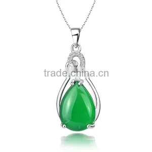 Online Jewellery Shopping, Gold Plating Natural Chalcedony Chain Larimar Necklaces thumbnail-4
