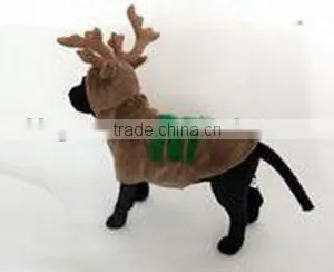 Plush Reindeer Christmas Pet Coat Plush Reindeer X'mas Cosplay Costume Dog Clothes Cat Coat Plush Animal Pet Costume thumbnail-1