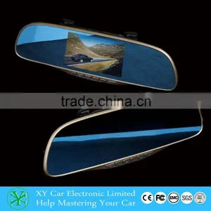 2015 Hottest HD 1080P Car Dvr Dash Camera Rearview Mirror 4.3" LCD Display Blue Mirror 12MP Lens G-Sensor XY-G65D thumbnail-1