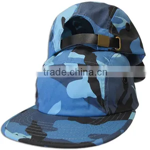 5 Panel Camper Strapback Hat Leather Strap Cadet Cap Plain Blank Racer Biker Cap thumbnail-4