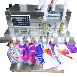Big Volume 17L Double Nozzles Spout Bag Filling Machine For Liquid Oil Milk thumbnail-1