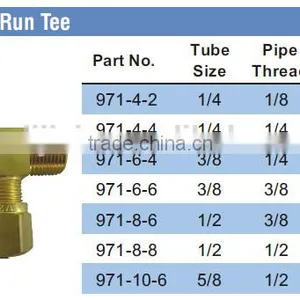 971 Male Run Tee,Air Brake Fittings for Nylon Tube,Brass Valve thumbnail-5