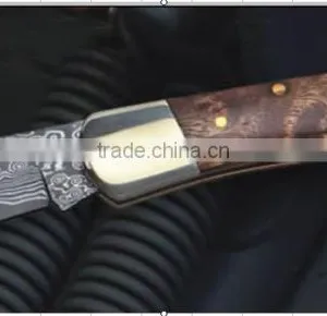 9.0" Damascus Folding Knife/Custom Handmade Damascus Folding Pocket Knife/Damascus Liner Lock thumbnail-4