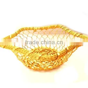 Kitchen Table Hand Woven Metal Bread Fruit Basket thumbnail-1