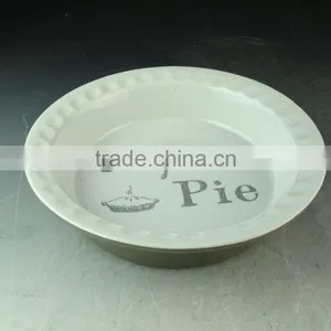 Hot Wholesale White Cheap Ceramic Bake Plate for Daily Use With Decal Printed Stock thumbnail-2