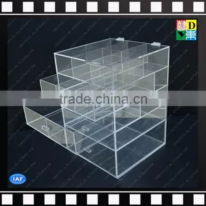 Cheap Acrylic Makeup Organizer With 4 Drawers Plexiglass Cosmetic Boxes thumbnail-1