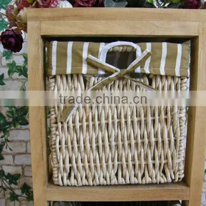 European Style Woven Baskets Cabinets Wooden Home Decorative Furniture thumbnail-5