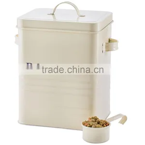 Metal Dog Dry Food and Pet Treats Storage Container Canister Tin Box With Scoop thumbnail-2