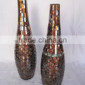 High Quality Green Color Glass Flower Pot thumbnail-1