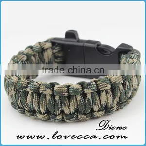 Outdoor Can OEM Logo With Fire Starter and Flint Paracord Bracelet Survival thumbnail-2
