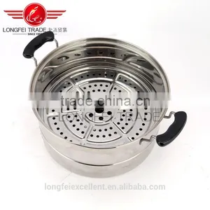 Natural Siliver Color Black Bakelite Handle Clear Stainless Steel Cooking Pot/ Steam Pot thumbnail-2