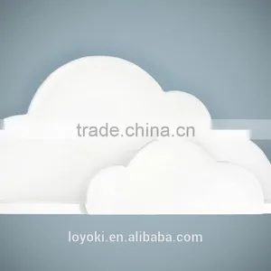 Cloud Shape Wall Shelf Bookshelf for Kids Room Lovely Mdf Wooden Floating Wall Shelf thumbnail-2