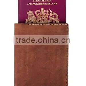 Cheap OEM Genuine Leather RFID Blocking Passport Holder thumbnail-5