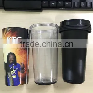 16 oz Double Wall Plastic Travel Mug With Cover Paper thumbnail-4