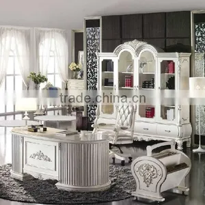 New French Classical Style Office Furniture, Best Quality French Style Desk,Elegant Chair,Grand Bookcase(BG600089) thumbnail-1