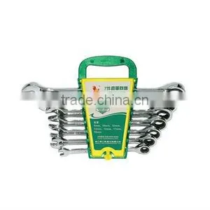 7PCS MIRROR SURFACE SINGLE DIRECTION RATCHET 2-PURPOSE SPANNER SET( thumbnail-1
