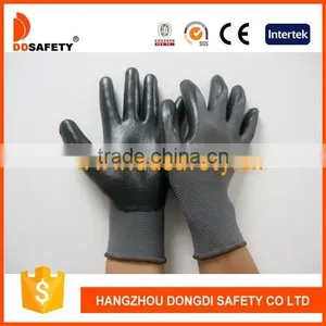 DDSAFETY 2017 Big Discount Luva Nitrilo Revestido Grey Nylon Shell Nitrile Coated Gloves thumbnail-1