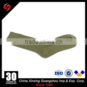 Long Sleeves Olive Green Military Dark Plain Knit Long Stockings Commando Socks Cotton and Wool thumbnail-3