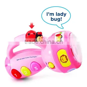 Dongguan ICTI GSV Factory Kids Pin and Learn Color Flashlight, Mini LED Falshlight Educational Toys For Kids thumbnail-3