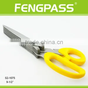 S2-1075 9-1/2 Inches PP Handle With Stainless Steel Good Useful Shredding Multi 7 Blades Herb Scissors thumbnail-1
