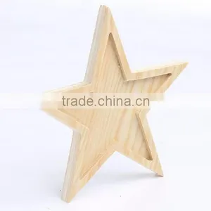 Unfinished Wood Craft Star Cutout With Inlay thumbnail-3