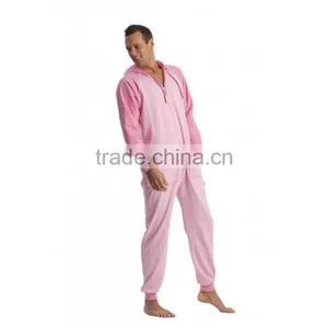 Hooded-footed Pajamas Polar Fleece Front Pockets Hoodie Footless Raglan Sleeve Adult Blank Plain Sports Adult Onesie thumbnail-5