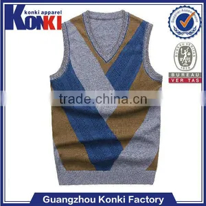 Hot Selling Cheap Multicolor Knitted Sweater Vest thumbnail-1