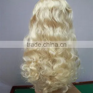 Wholesale Long Wave Heat Resistant Fiber Hair Side Part Blonde Synthetic Lace Front Halloween Wig thumbnail-5