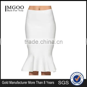 MGOO New Arrival Cotton White Mermaid Skirt For Women High Waist Stretch Black Dress For Women thumbnail-2