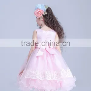 Cute Summer Kids Bowknot Tulle Dresses Prom Party Princess Ball Gown Formal Dress thumbnail-2