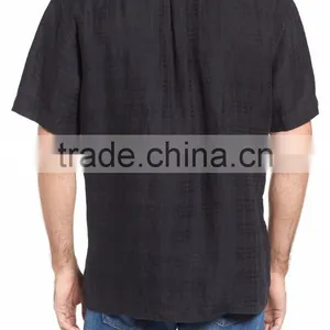 Tonal Plaid Men's Button up Long Tshirt thumbnail-2