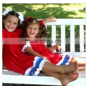 Flag-4th of July Peasant Style Dress Toddler Dress Independence Girls 100% Cotton Summer Ruffle Pettidress Cute Casual Dress thumbnail-1