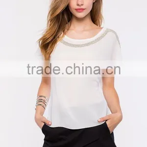 Online Shopping Women Clothes Fashion Embellished Lady Blouse thumbnail-2
