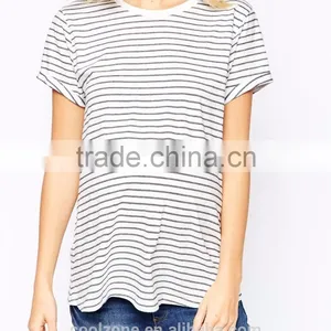 100% Cotton Striped Design Soft-touch Jersey Maternity Clothes t Shirt for Pregnancy thumbnail-3