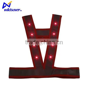 High Visibility Reflective LED Fluorescent Orange Safety Vest thumbnail-1