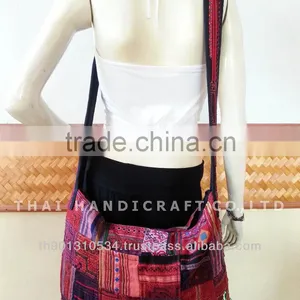 Thai Embroidered HMONG Hill Tribe Patchwork Fabric Tote Hand Bag thumbnail-1