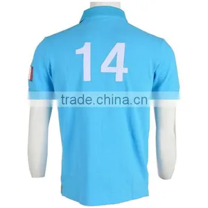Latest Promotional Men Polo Shirts Wholesale Factory Price Low Moq Sky Blue thumbnail-4