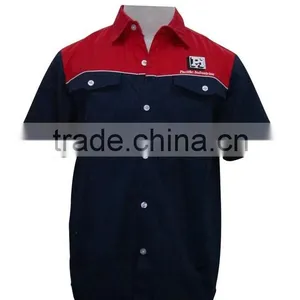 Blue Red Workwear Uniform Shirt Engineer Uniform thumbnail-2