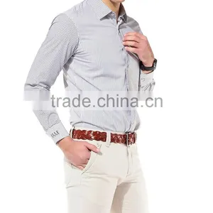Cotton Vertical Stripes Fabric Men's Dress Shirts thumbnail-4