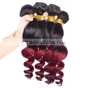 Malaysian Virgin Hair Ombre Loose Wave Human Hair Extensions Malaysian Loose Wave 7A Unprocessed Virgin Hair thumbnail-1
