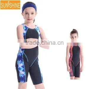 Professional Waterproof Training Swimwear Knee Suit One Piece Swimsuit for Women thumbnail-1