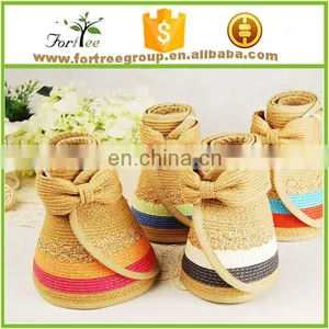 Custom Sport Running Cheap Straw Sun Visor Hats for Women thumbnail-4