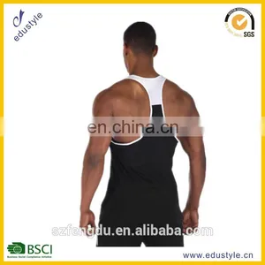 OEM Wholesale Casual Summer 95% Cotton 5% Spandex Men Sublimation Breathable Dri Fit Fitness Tank Top thumbnail-4