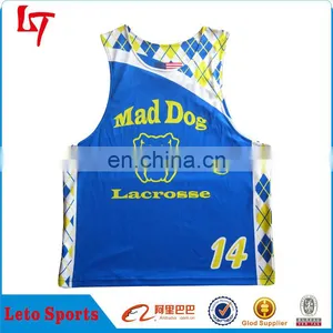 Unisex Mesh Wicking Lacrosse Jersey&Pinnie/Sublimation Lacrosse Reversible Jerseys/Reversible Lacrosse Mesh Pinnies thumbnail-6